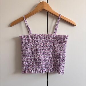 Joe Fresh Floral Smocked Crop Top